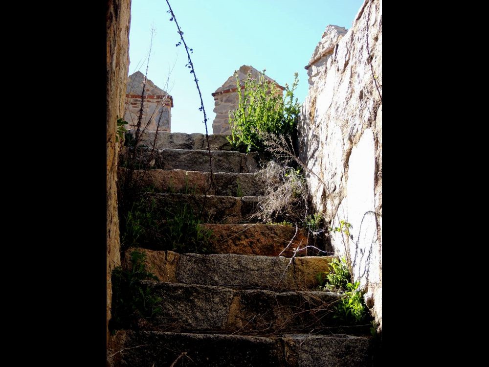 Steps (closed) up to one of 88 towers