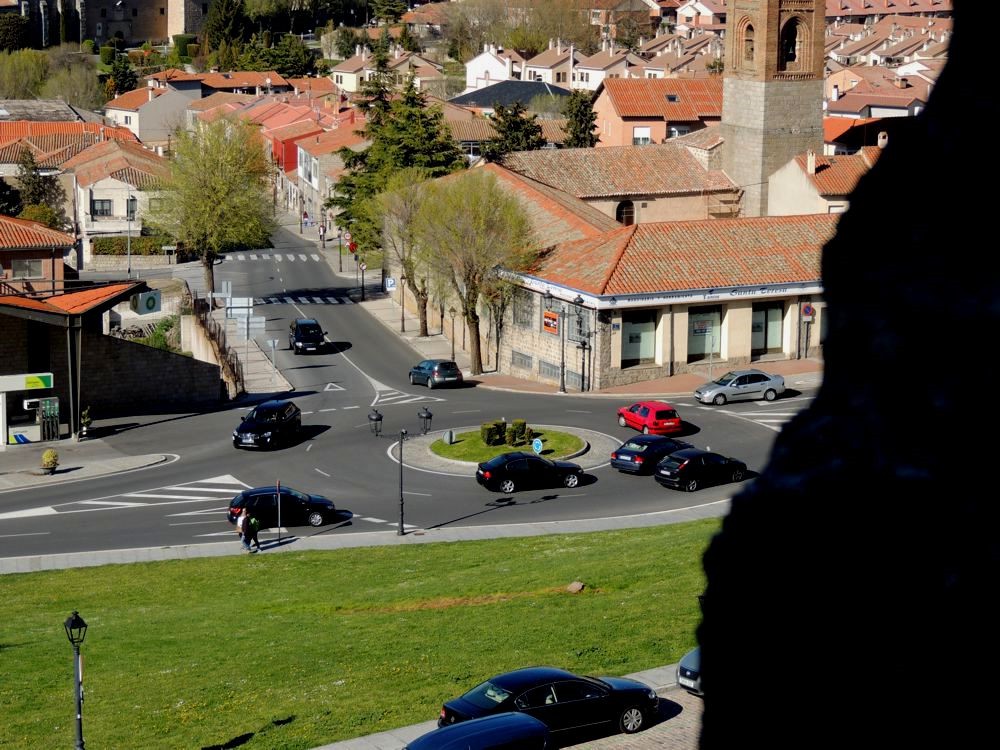 Traffic circle north of entrance gate