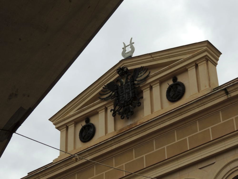 Decoration atop Teatro de Rojas